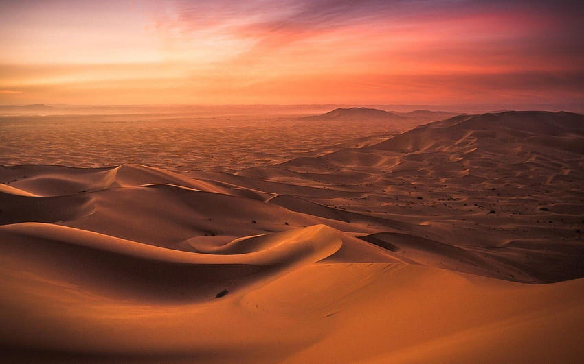 landscape, Nature, Morocco, Desert, Dune, Sunset HD wallpaper
