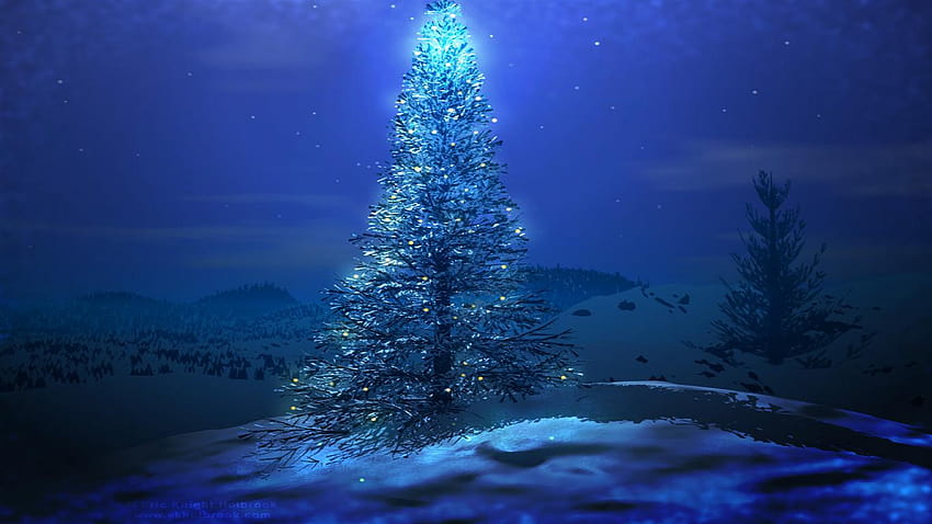Merry Christmas Blue Tree, merry christmas logo blue HD wallpaper