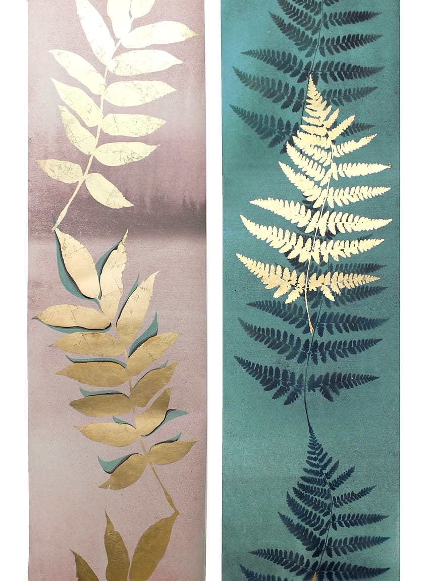 Stunning metallic gold by Louise Body. Gold leaves and ferns adorn these in beautiful… HD phone wallpaper