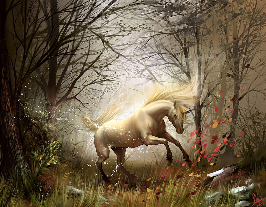 3460x2690 horse, wood, magic, wind, cemetery wind HD wallpaper