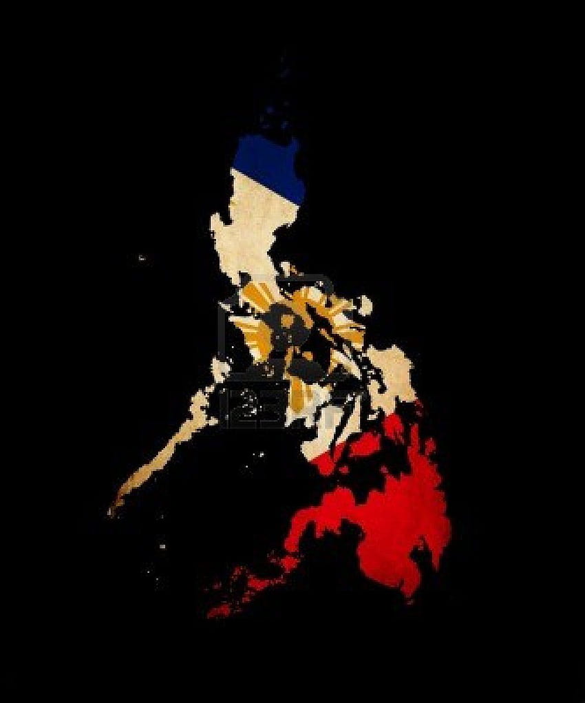 Aperçu de la carte des Philippines avec insert de carte grunge isolé sur..., carte des Philippines Fond d'écran de téléphone HD
