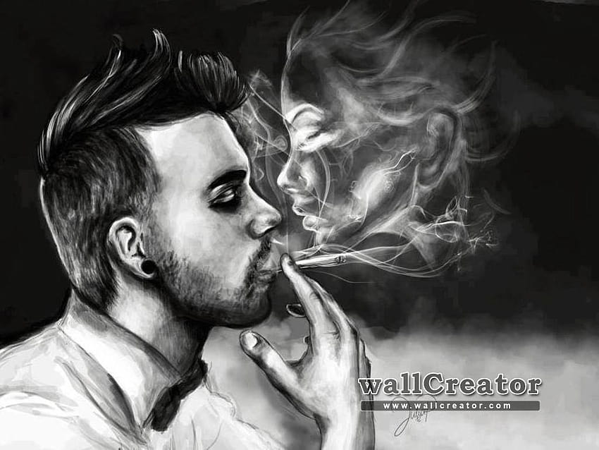 男の壊れた心、悲しい男の喫煙 高画質の壁紙