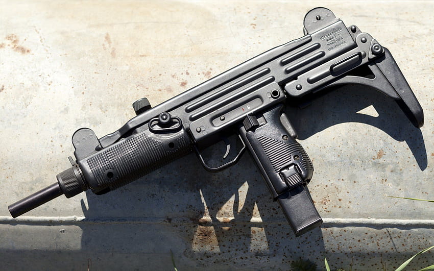 UZI mitragliatrice arma pistola d'assalto della polizia militare, pistola uzi Sfondo HD