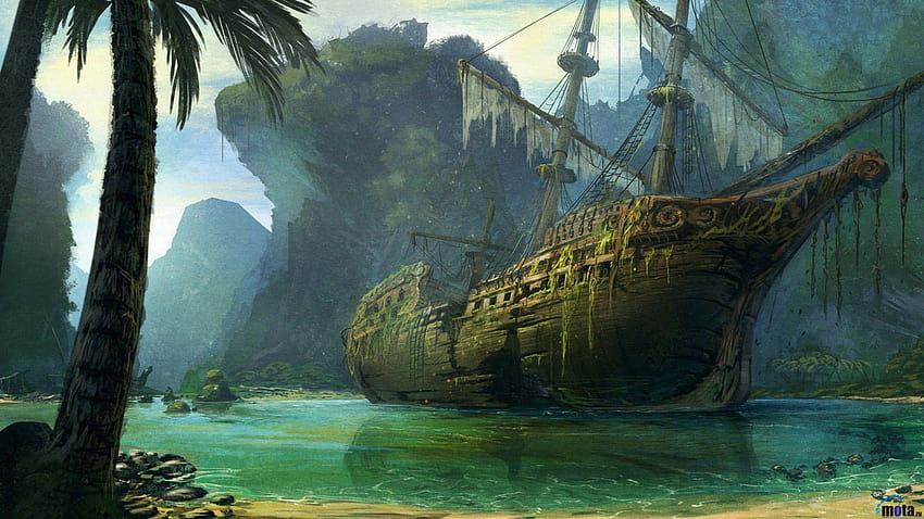 3 Vintage Pirate Ship, old ships HD wallpaper