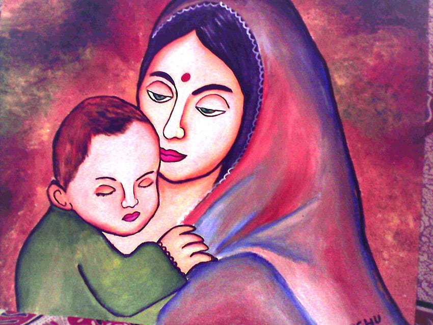 Mère et enfant, mère indienne Fond d'écran HD
