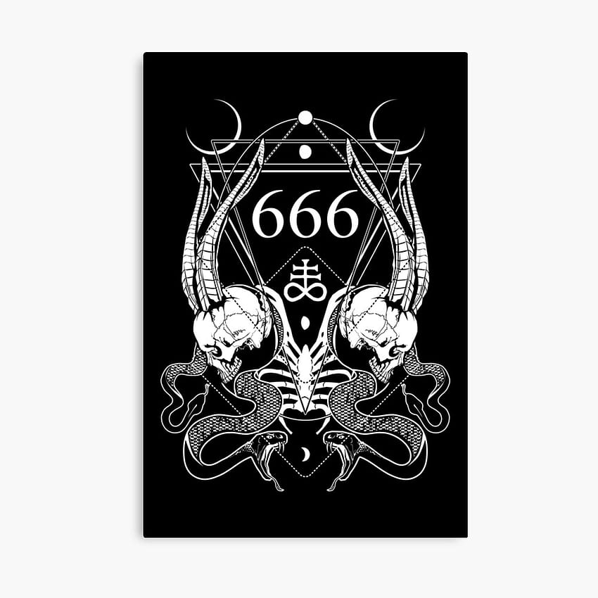 666 with some skulls, serpents and Leviathan cross HD phone wallpaper