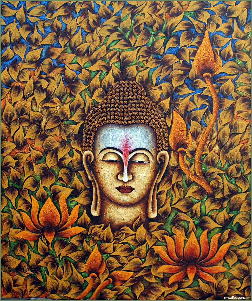 Buddha &, buddha painting HD phone wallpaper