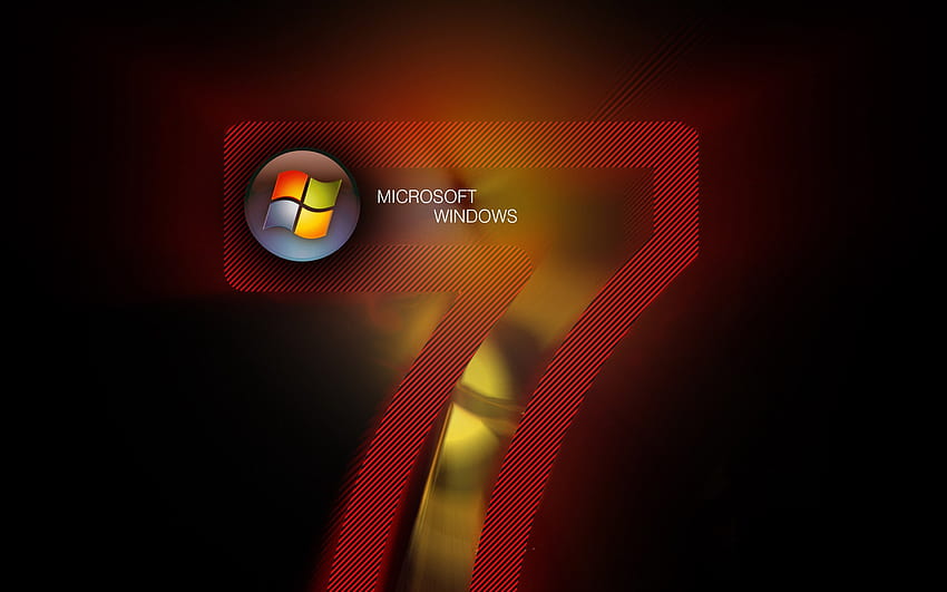 : Windows 7, Microsoft, red, logo, black 1920x1200, windows 7 red HD wallpaper