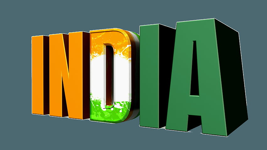 pngforall: india 3d logo with flag color design Transparent HD wallpaper