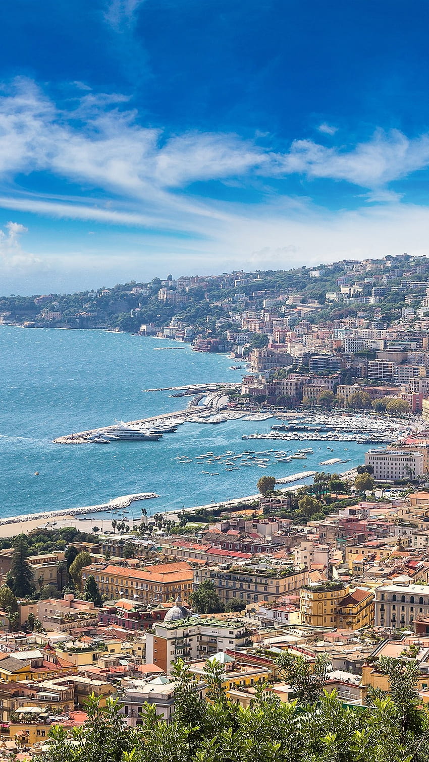 Италия, Неапол, Соренто, изглед към града, бряг, море 1080x1920 iPhone 8/7/6/6S Plus , фон, неапол HD тапет за телефон