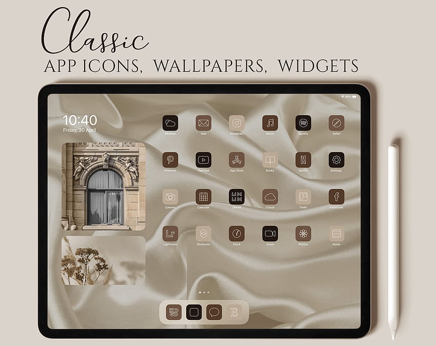Classic Ipad Icons Beige Brown Cream Ipad App Icons HD wallpaper