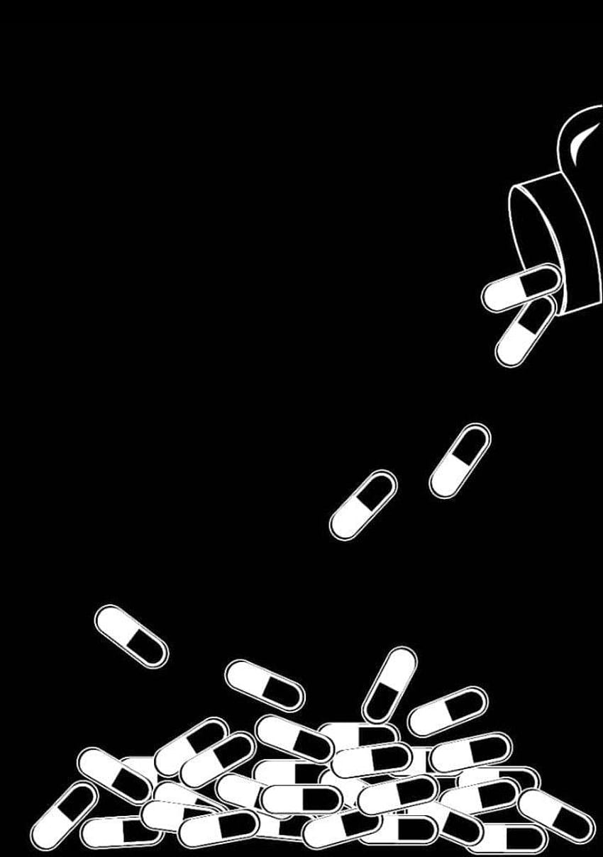Czarno-białe narkotyki, mobilne pigułki Tapeta na telefon HD
