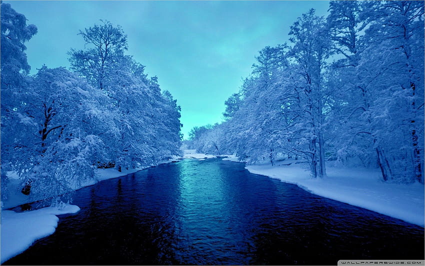 Awesome Cold Blue Winter River HD wallpaper | Pxfuel