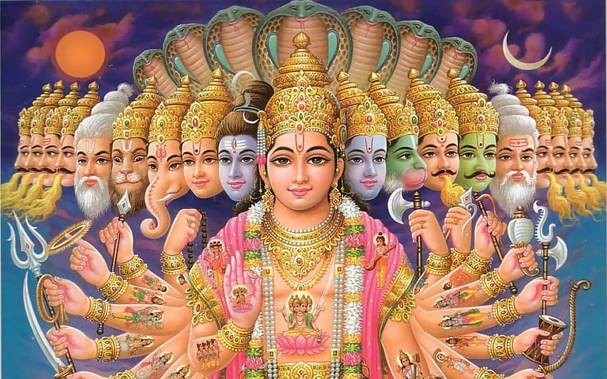 Lord Vishnu And The 10 Avatars HD wallpaper