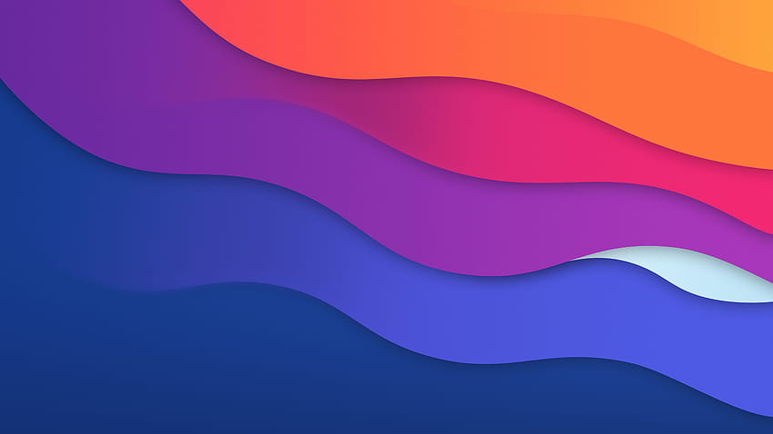 波、macOS Big Sur、カラフル、グラデーション、ピンクの波 高画質の壁紙