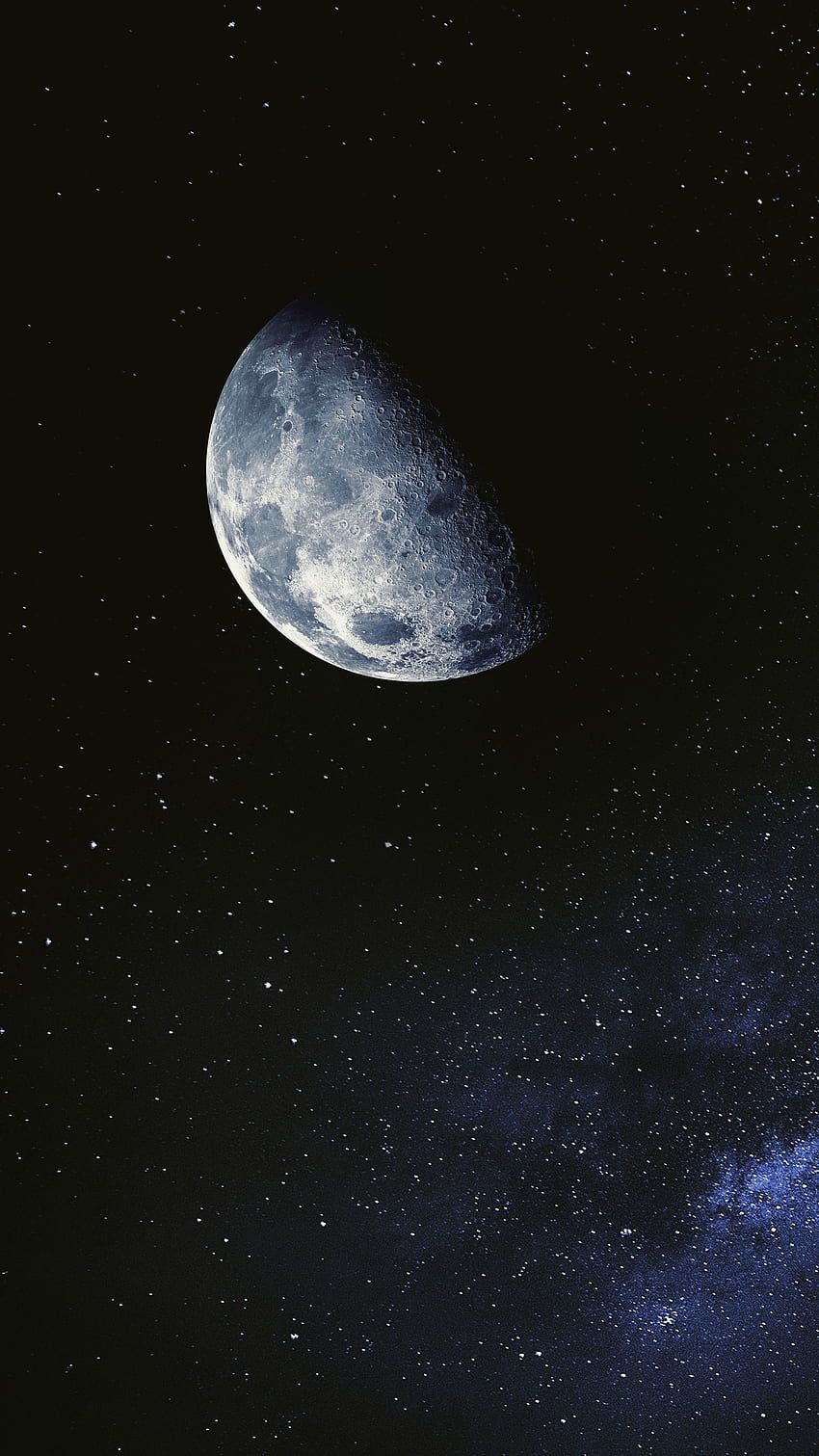 Half Moon 2160X3840, teléfono lunar fondo de pantalla del teléfono