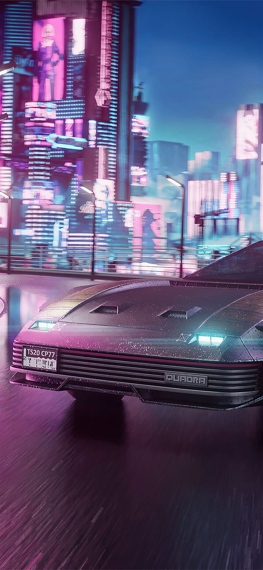 Quadra Turbo Neon Cyberpunk 2077 4k Wallpaper 4K