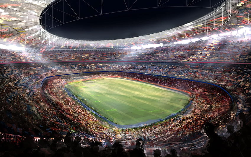 : green field stadium, Figure, Football, Barcelona, Camp, stadiums HD wallpaper