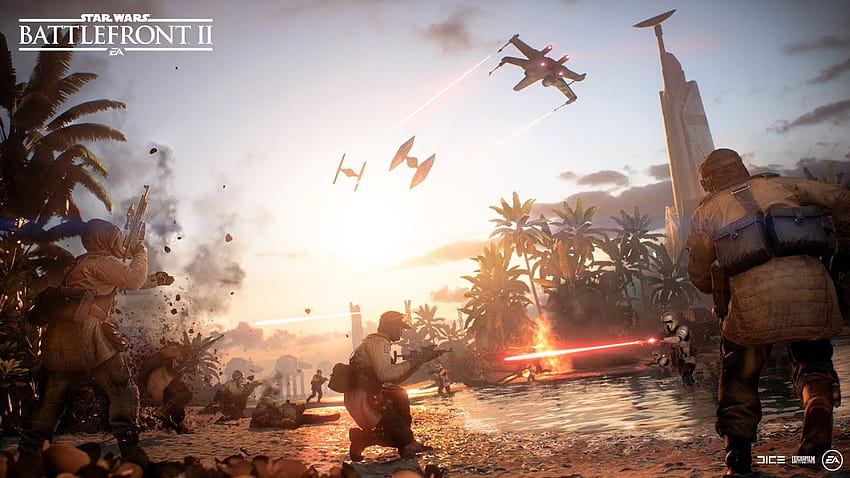 Star Wars Battlefront 2: Битката при Скариф – Актуализация на общността, битка при Скариф HD тапет