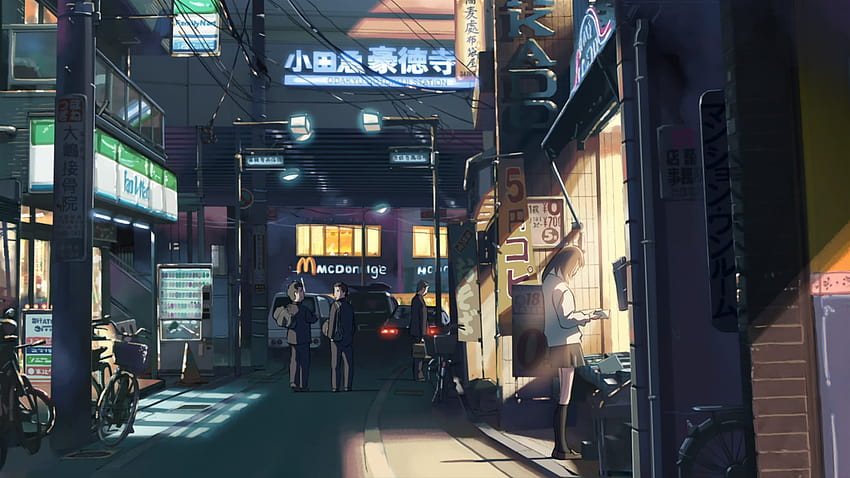 Tumblr Anime City Estética, linda calle de anime fondo de pantalla
