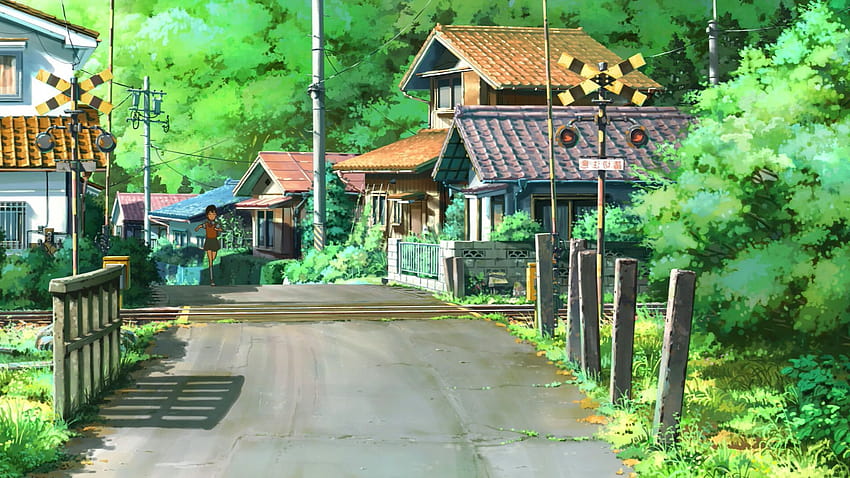Village Anime Scenery, anime green computer HD wallpaper