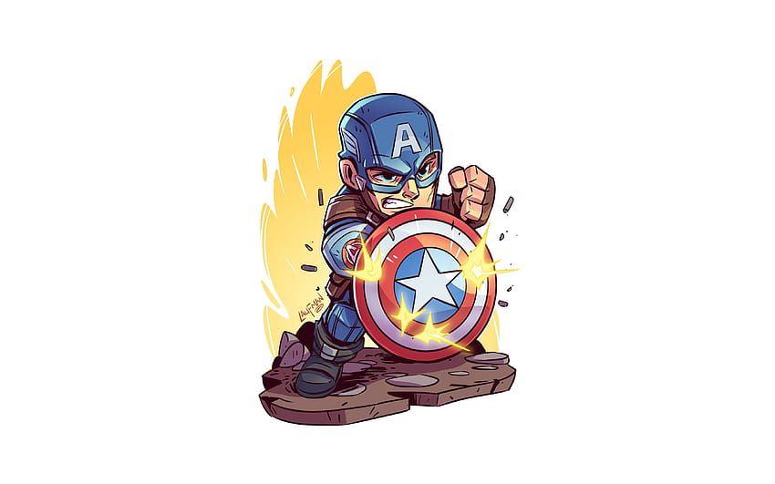 Capitán América, superhéroes, minimal, s blancos, Marvel Comics, minimalismo de Capitán América con resolución 3840x2400. Computadora de Capitán América de alta calidad fondo de pantalla
