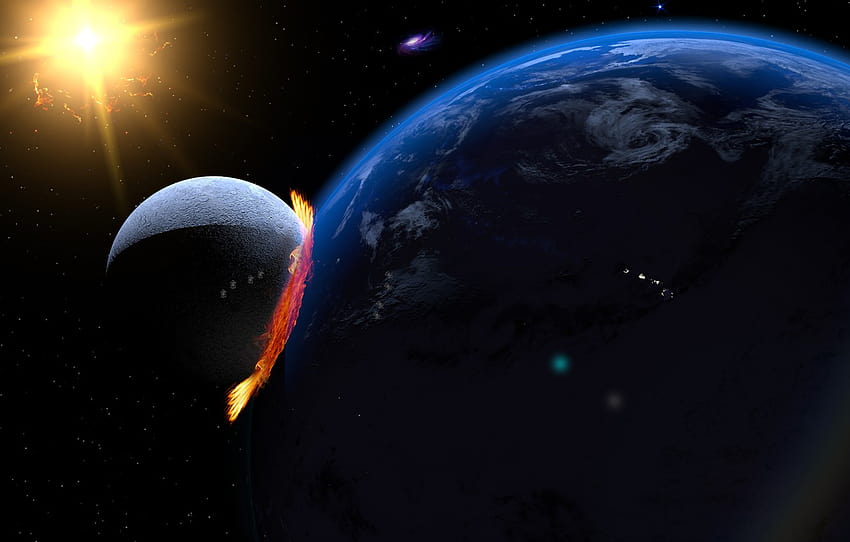 ดวงอาทิตย์ ดวงดาว ดวงจันทร์ ไฟ การระเบิด แสงสว่าง โลก จุดจบ จุดจบของโลก ไทม์ส ซาตาน ส่วน космос จุดจบของโลก วอลล์เปเปอร์ HD