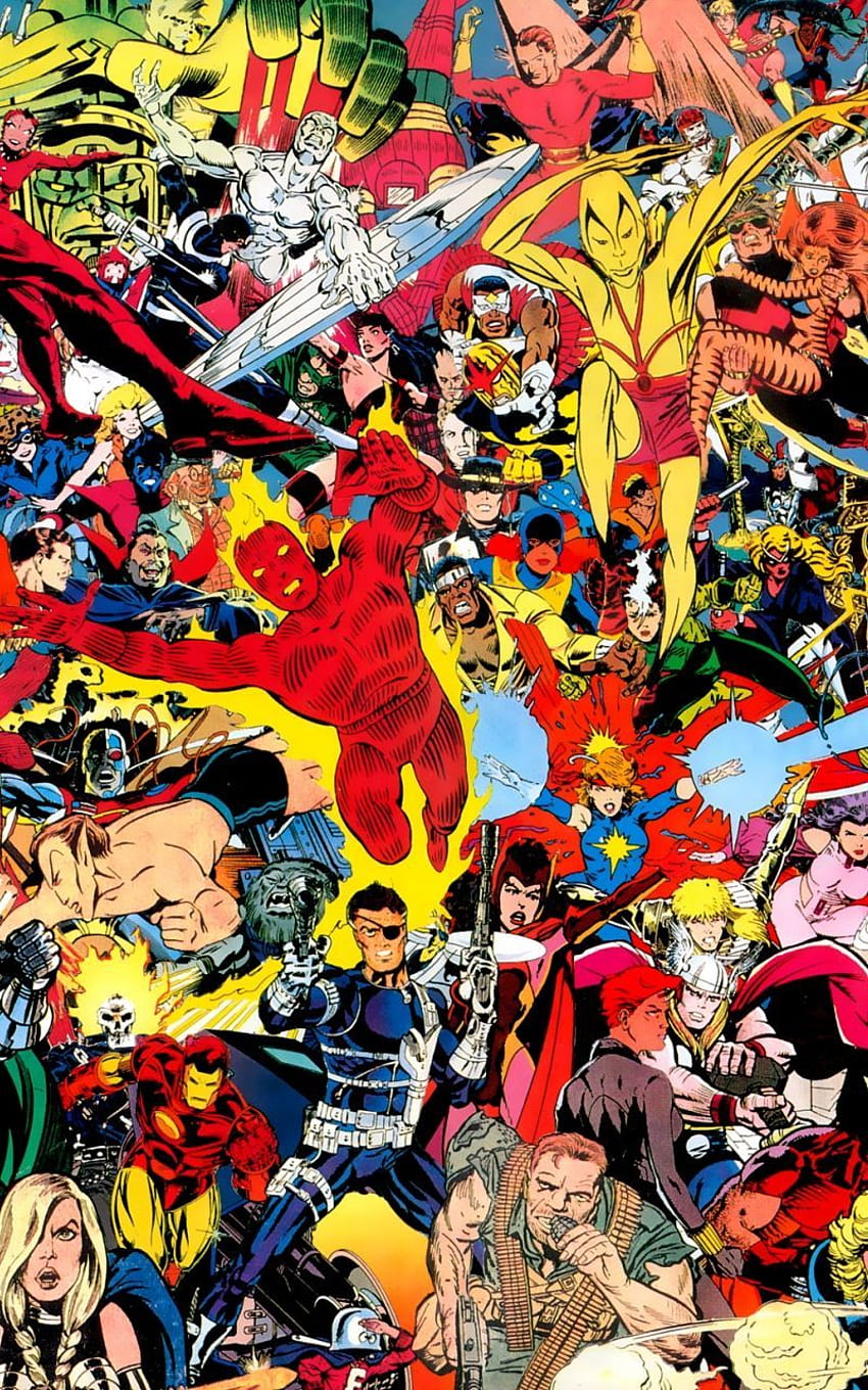 Classic Marvel, retro marvel comic HD phone wallpaper