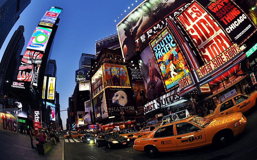 cars, New York City, Manhattan, Times Square, taxi ::, new york cab HD wallpaper