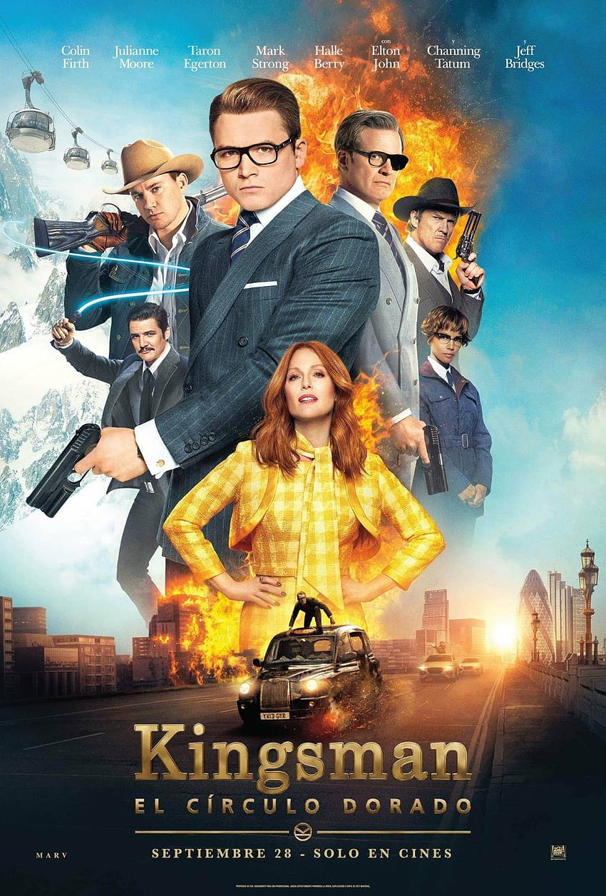 Kingsman: Poster Internasional Lingkaran Emas Dikemas Dengan Bintang, film kingsman iphone wallpaper ponsel HD