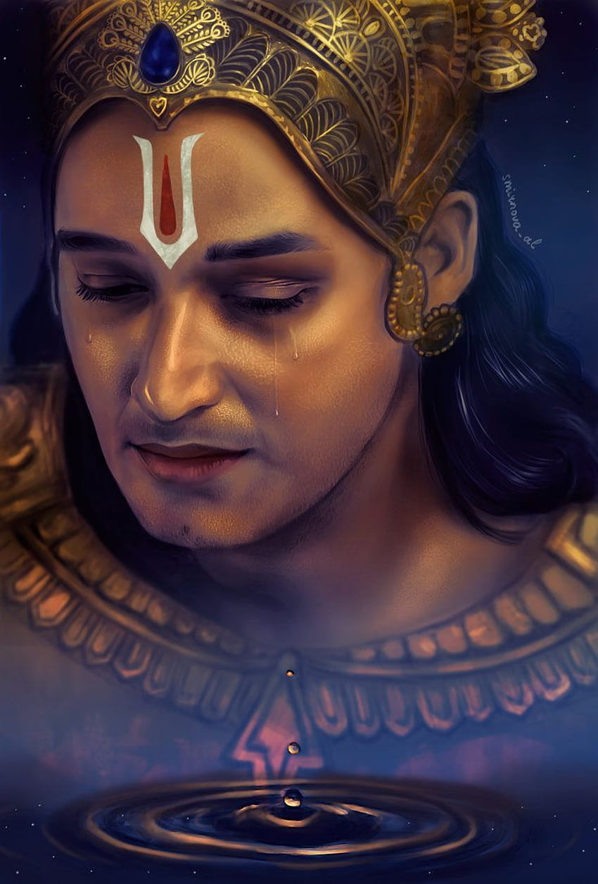 Crying Krishna by smirnova, saurabh jain HD phone wallpaper