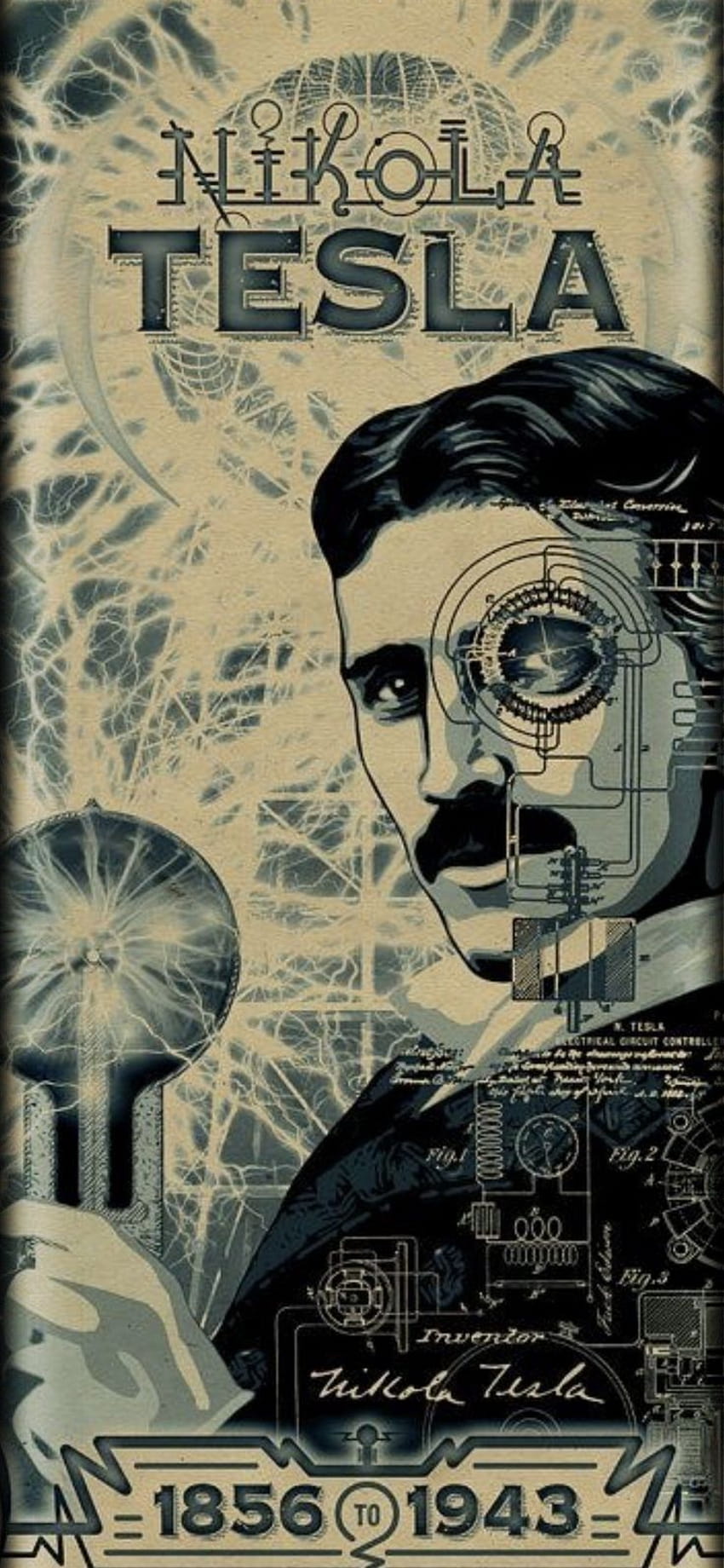 Premium AI Image | Nikola Tesla with Light Cosmic Background