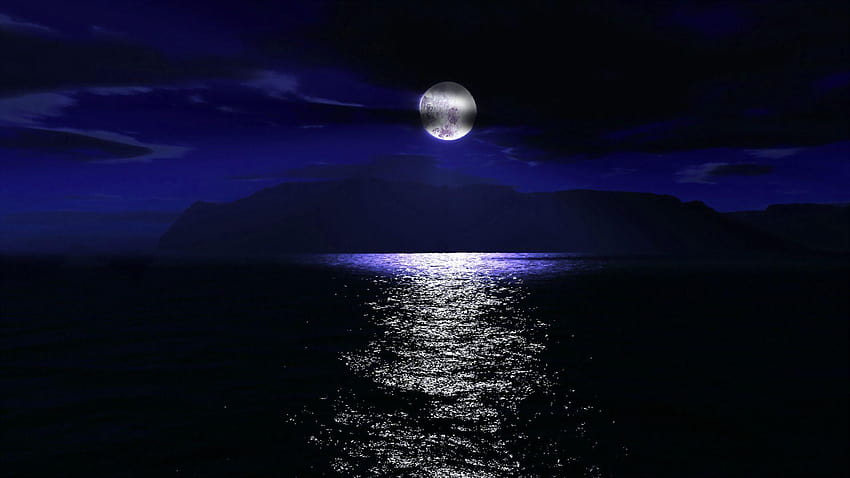 Картинки по запросу moon over ocean, night sea 高画質の壁紙