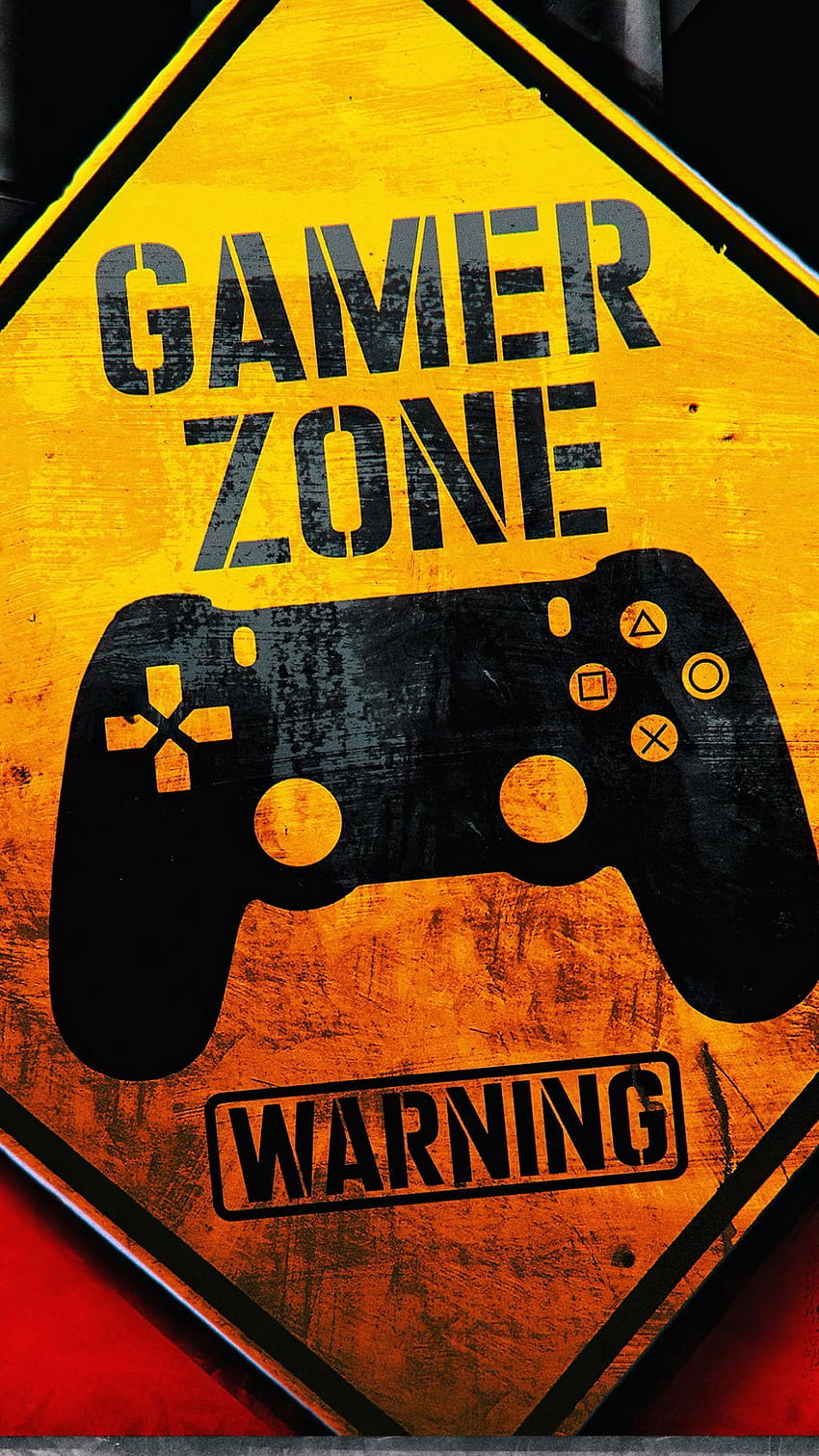 1080x1920 Gamer Zone, inscription, art, yellow gaming HD phone wallpaper