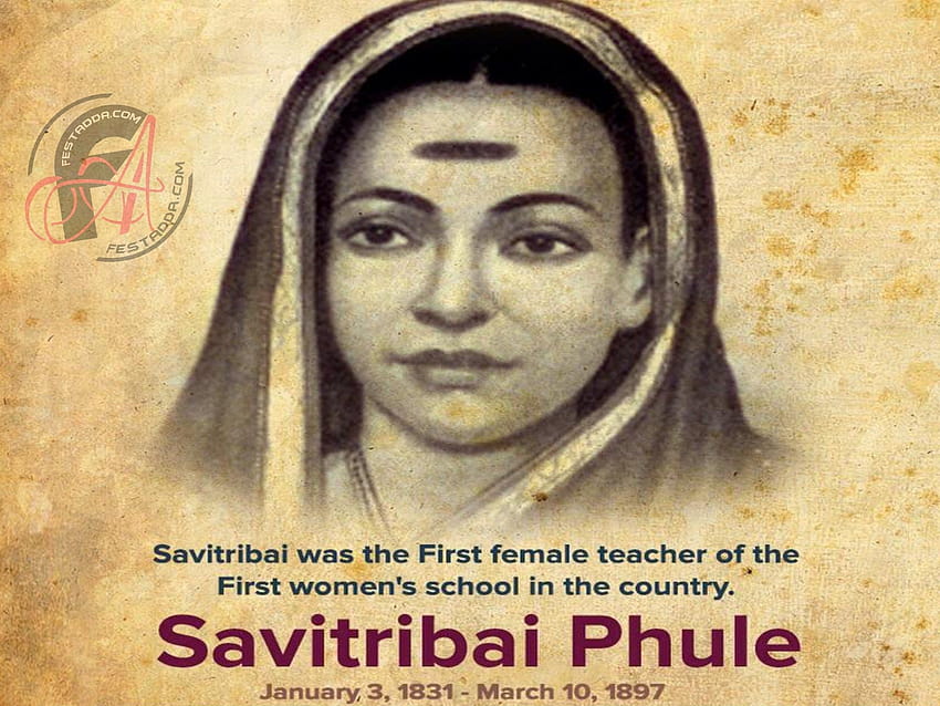 Savitribai Phule Sketch, citações da história das mulheres papel de parede HD