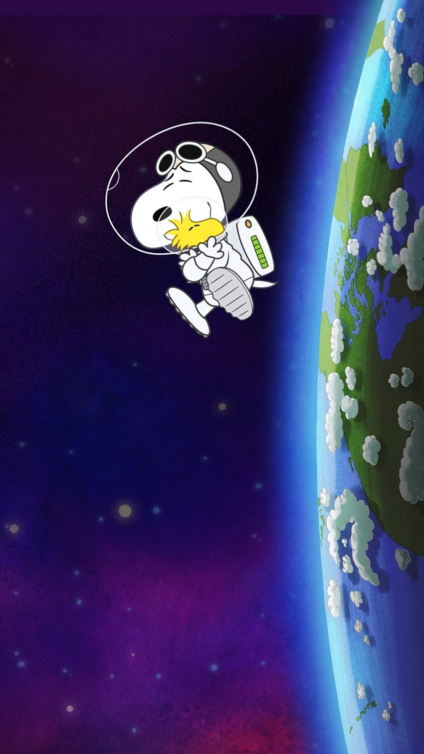 Снупи в Космоса на Apple TV+, астронавт Снупи HD тапет за телефон