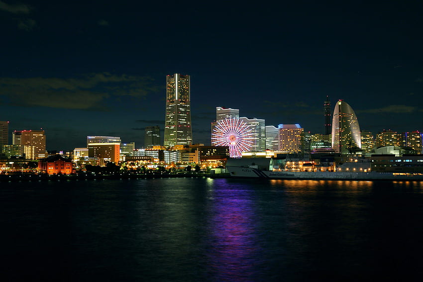 Japan Yokohama Night Coast Cities Building 4168x2779 HD wallpaper