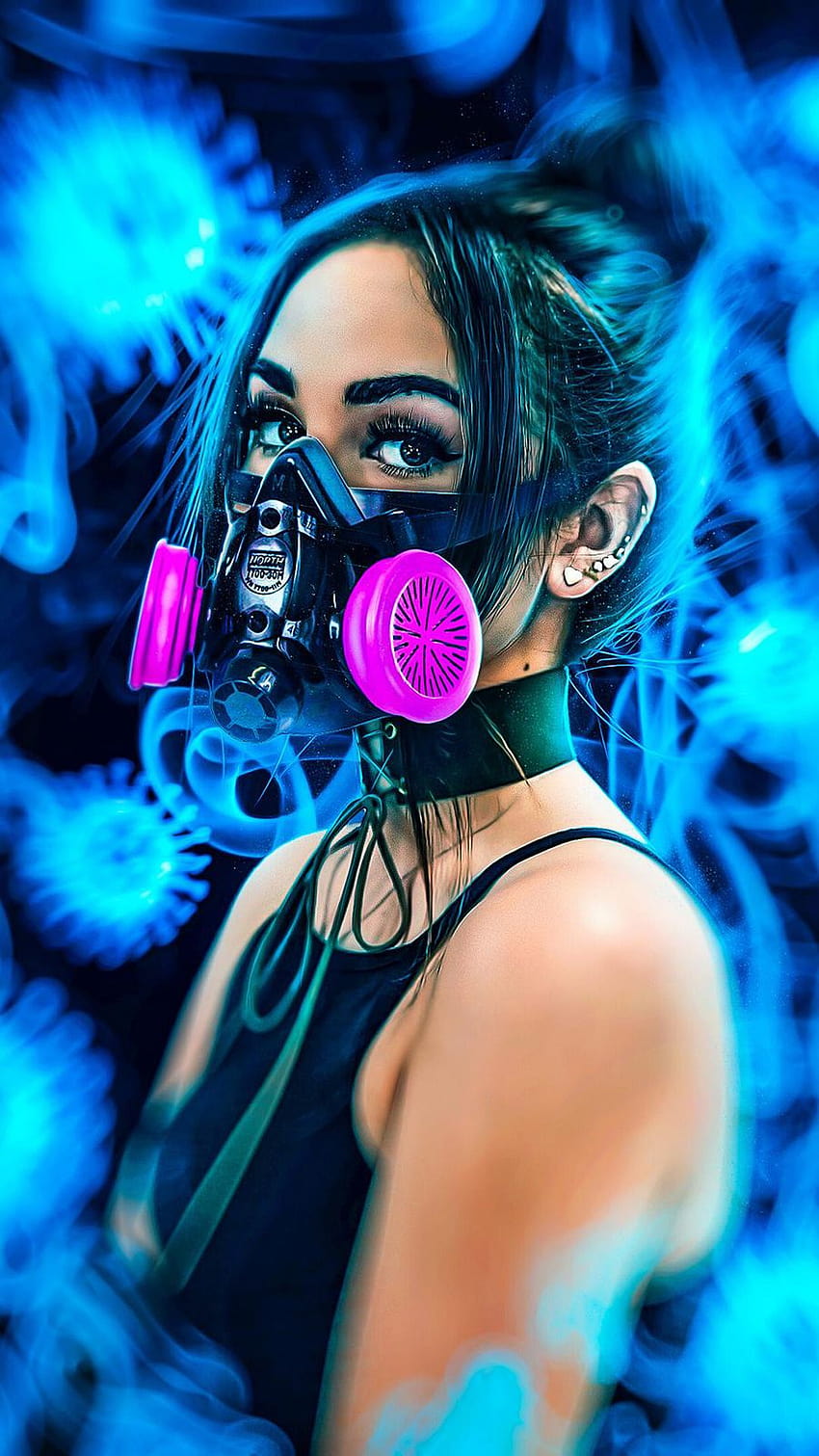 Neon Smoke Girl – Nice Girl Downlaod, neon girl HD phone wallpaper