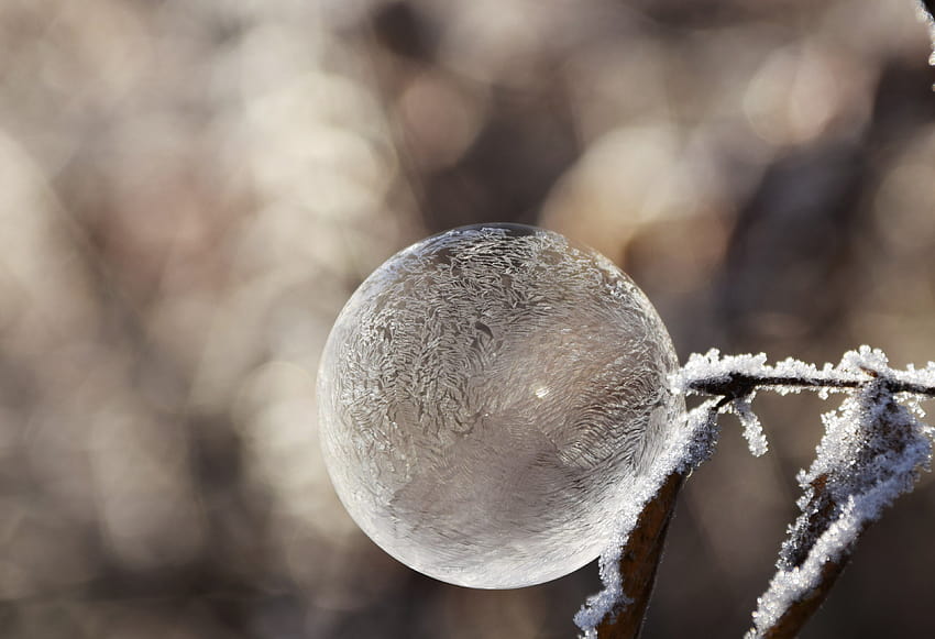 ID: 287005 / soap bubble frost snow bubble eiskristalle winter, bubbles winter HD wallpaper