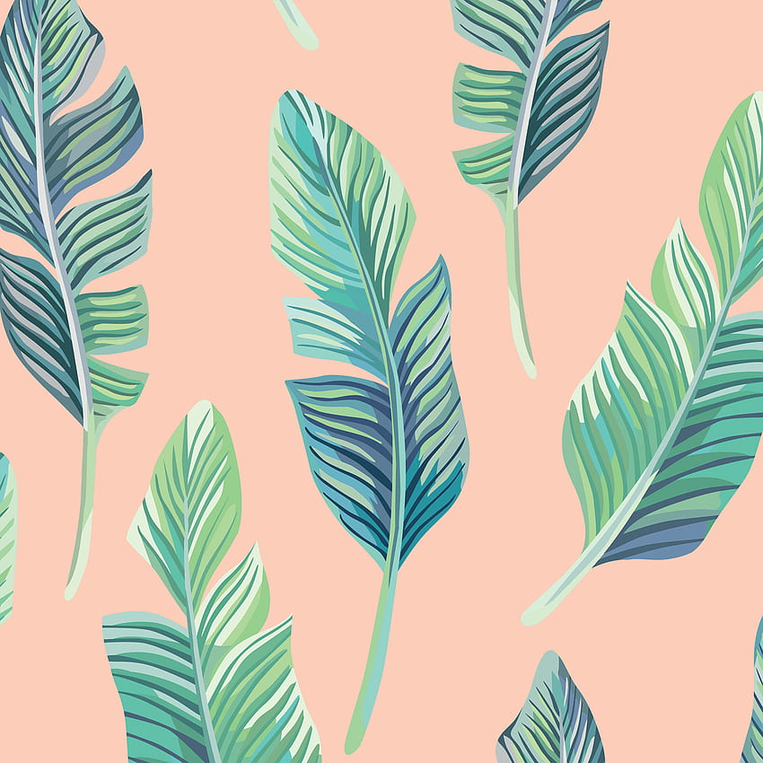 Palm Fronds on Blush Pink Peel & Stick – MUSE Wall Studio, palm tree leaves HD phone wallpaper