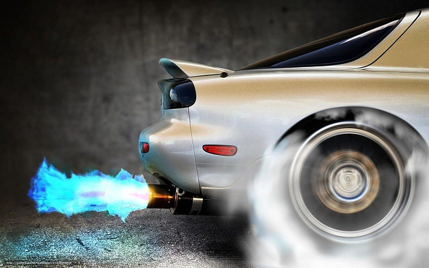 Mazda, fire, Fast and the Furious, smoke, nitro HD wallpaper