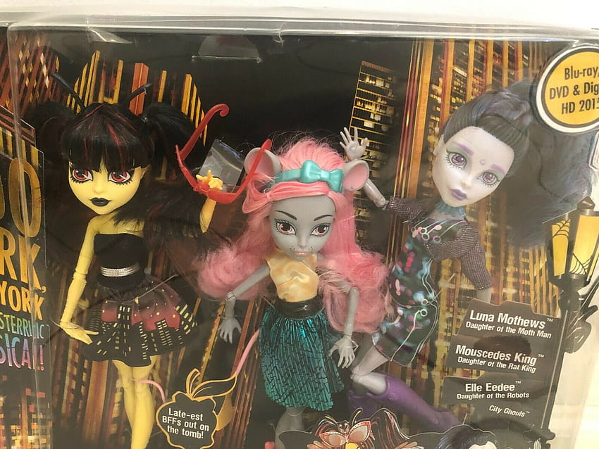 Monster High Boo York 3pc Set Dolls Luna Mothews Mouscedes King Elle Eedee for sale online HD wallpaper
