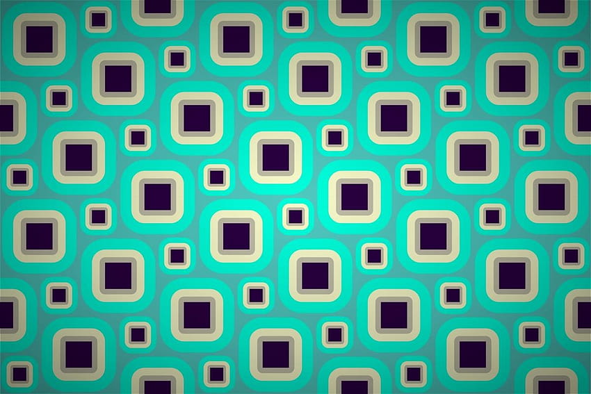 retro zaokrąglone kwadratowe wzory, kolorowe wzory Tapeta HD