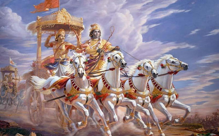 Zusammenfassung der Bhagavad Gita, Krishna Gita HD-Hintergrundbild