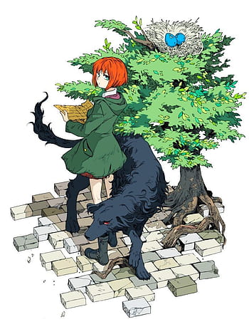 Wallpaper background, round, two, Mahou Tsukai no Yome, The Ancient Magus'  Bride, Elias Ainsworth, Hatori Chise for mobile and desktop, section сёнэн,  resolution 2000x2000 - download