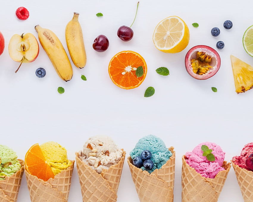 Ice cream , food, colorful ... foru, ice cream cone HD wallpaper