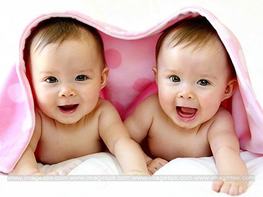 Bebês gêmeos fofos, gêmeos thewicker papel de parede HD