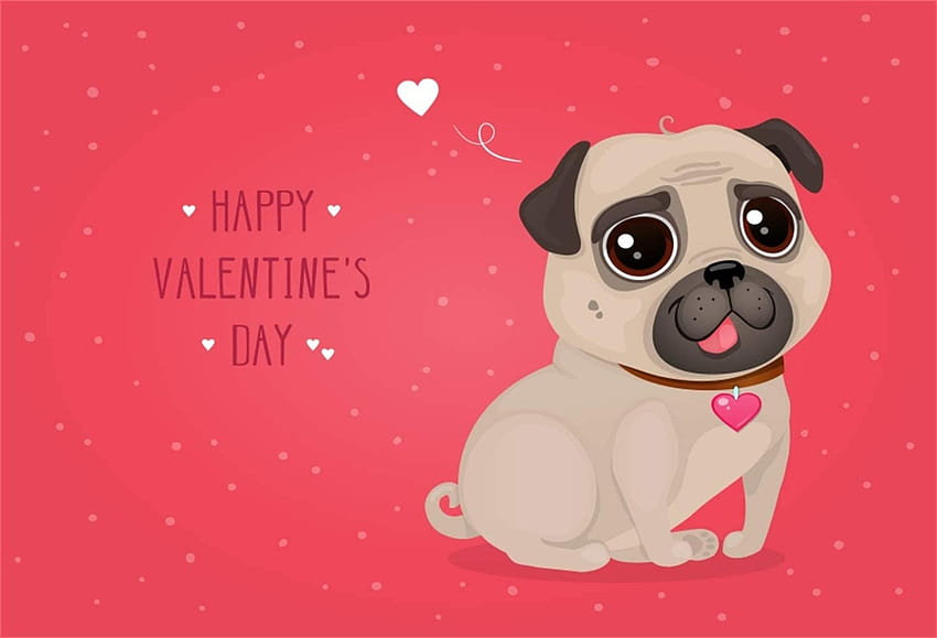 Amazon : Laeacco 7x5ft Happy Valentine's Day Greeting Card Backdrop Vinyl Cartoon Cute Doggy with Red Heart Bell Illustration Spots Red Backgrounds Lovers Couples Portrait Shoot Wedding Proposal Studio : Electronics, cute puppy valentines day Wallpaper HD