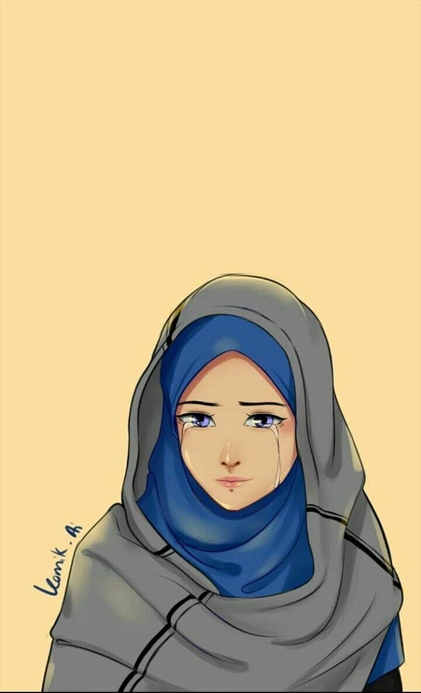 zoemoon Muslim illüstration art Kapalı kız, anime hijab girl HD phone wallpaper