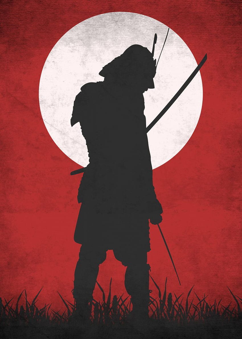 Red Samurai Art, samurai red HD phone wallpaper